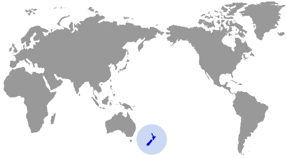 new zealand world map